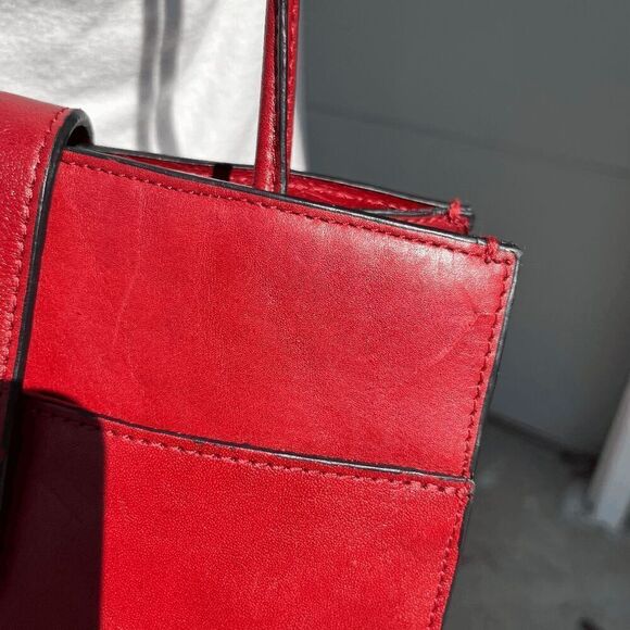 Pelle Studio Genuine Red Leather Shoulder Bag Vintage-Inspired Structured Tote - Picture 4 of 10